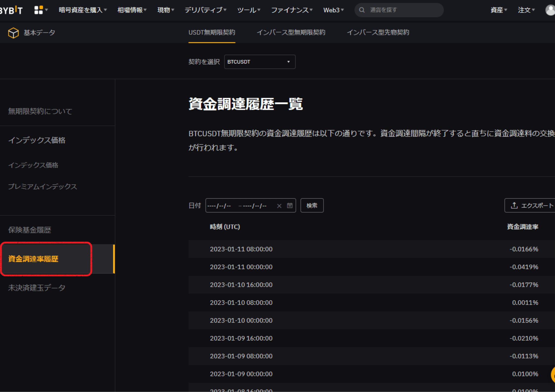 資金調達率履歴２